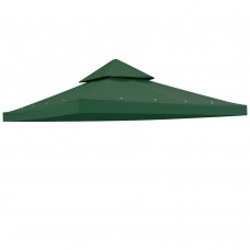 GHP 9.76'x9.76' 2-Tier 200g/sqm UV30+ Polyester Green Gazebo Canopy Top Replacement   